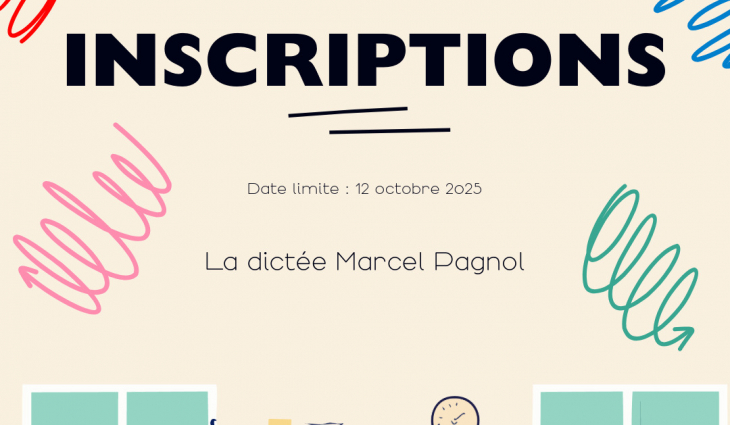 Inscription dictée Marcel Pagnol 2025