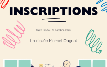 Inscription dictée Marcel Pagnol 2025
